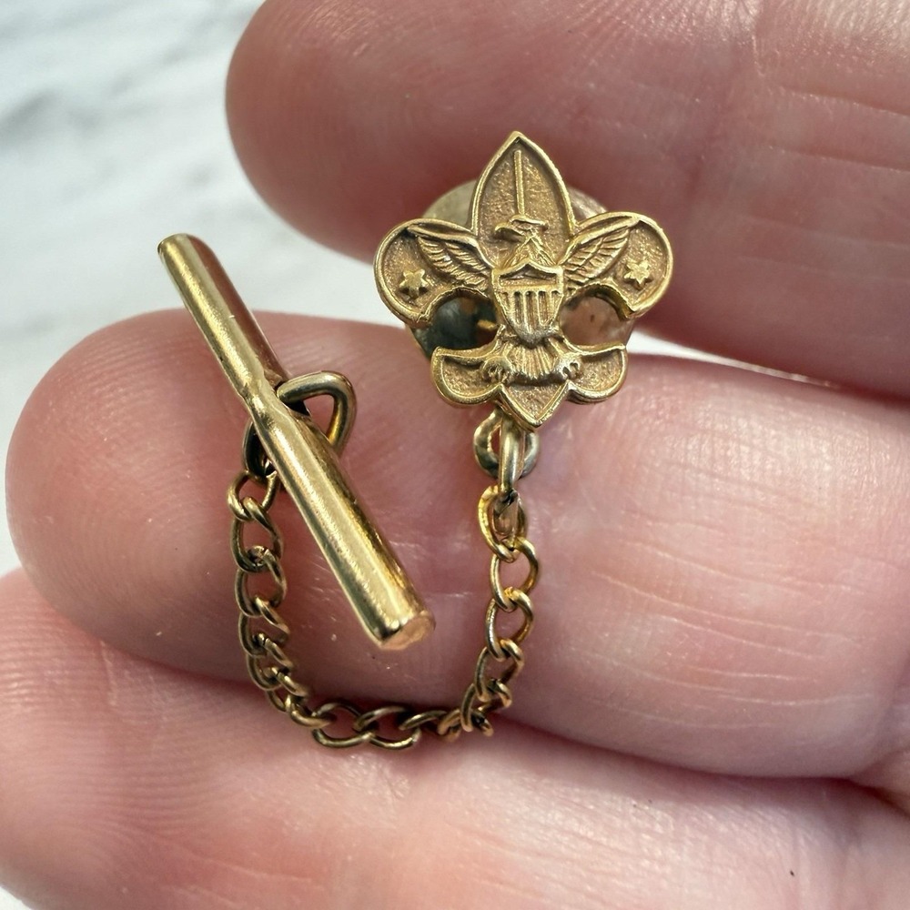 Vintage BSA Eagle Scout Tenderfoot 1/20 10K Gold Filled Tie Tack Pin